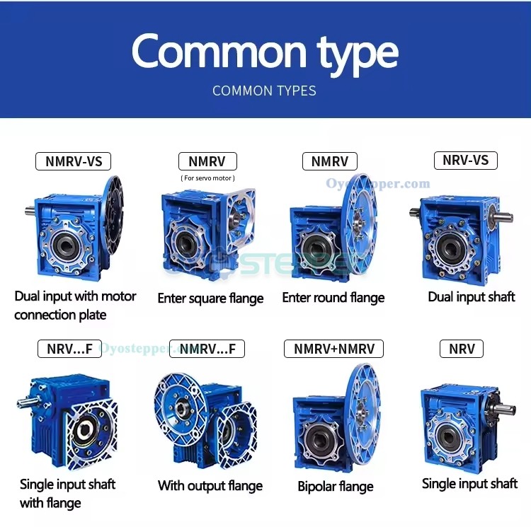 NRV-VS63 0.3-2.8KW Worm Gearbox Reducer Ratio 20:1 118-160nm with Dual Input Shaft